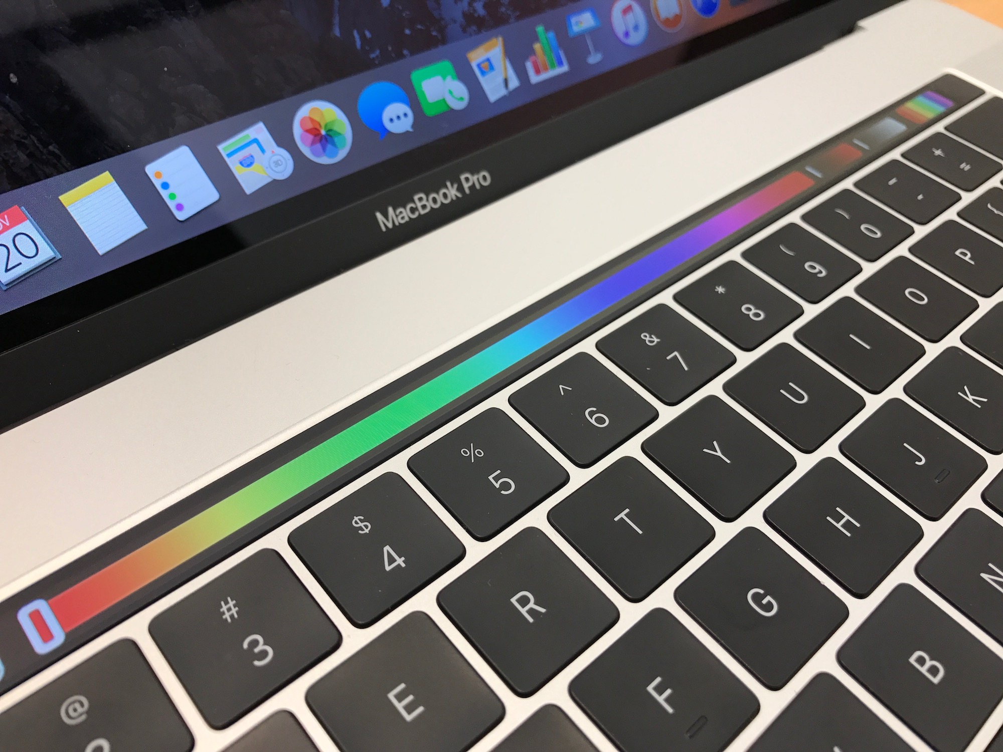 Picking a color on the Touch Bar