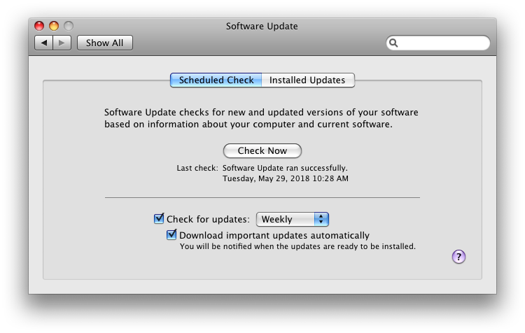 System update running