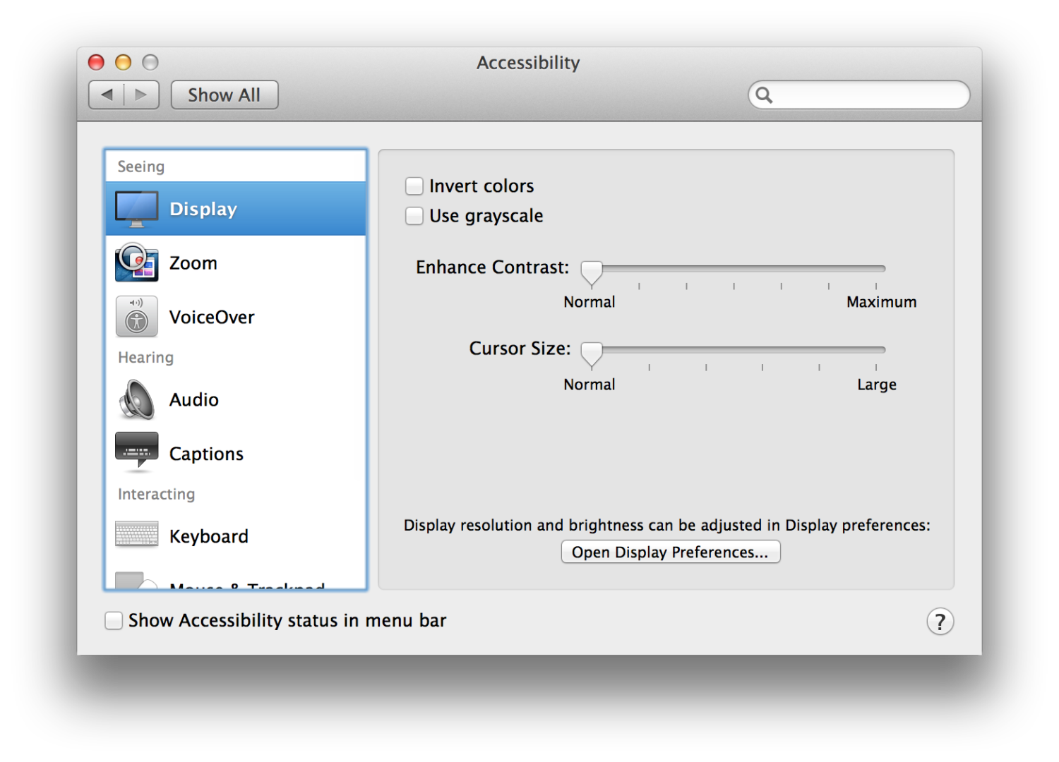 10 9 Mavericks System Preferences Accessibility 512 Pixels 8478