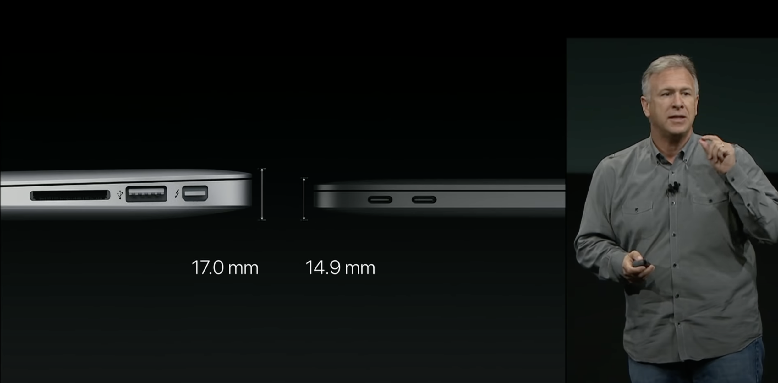 Thickness of the pre-retina MacBook Air and 2016 MacBook Pro