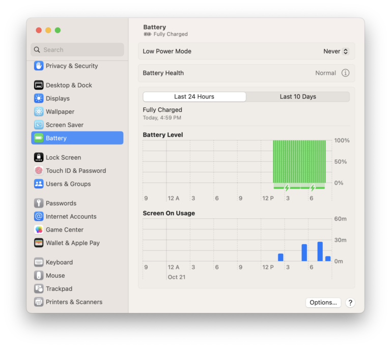 VenturaSettingsLightBattery 512 Pixels