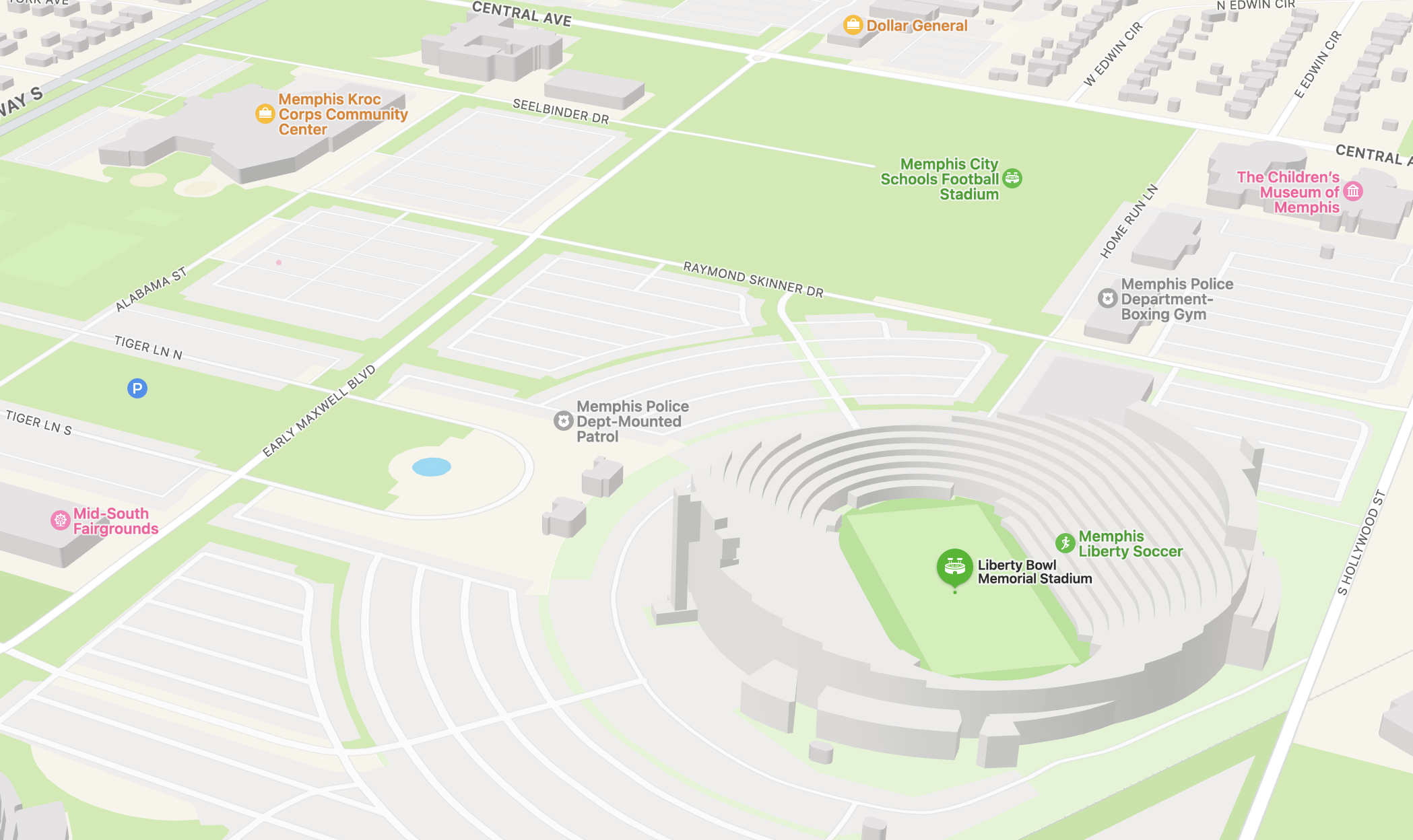 Liberty Bowl in Apple Maps
